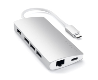 Stacja dokująca do laptopa Satechi Aluminium Adapter V2 (USB-C, 3xUSB-A, 4K HDMI, mSD) (silver)